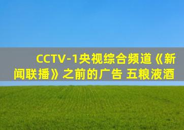 CCTV-1央视综合频道《新闻联播》之前的广告 五粮液酒